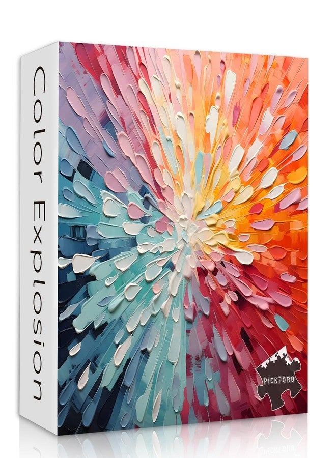 PICKFORU Impossible Puzzles 1000 Piece, Colorful Hard Difficult Puzzle for Adults, Gradient Rainbow Challenging Jigsaw Art Painting - Image 1
